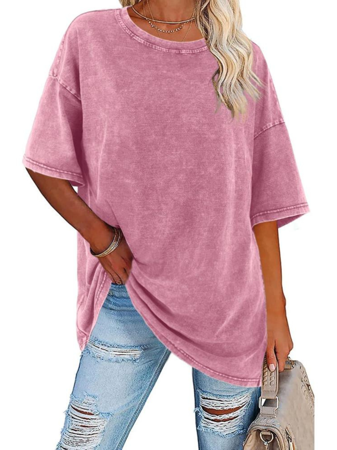 Women's Oversized T-Shirt with Washed Finish