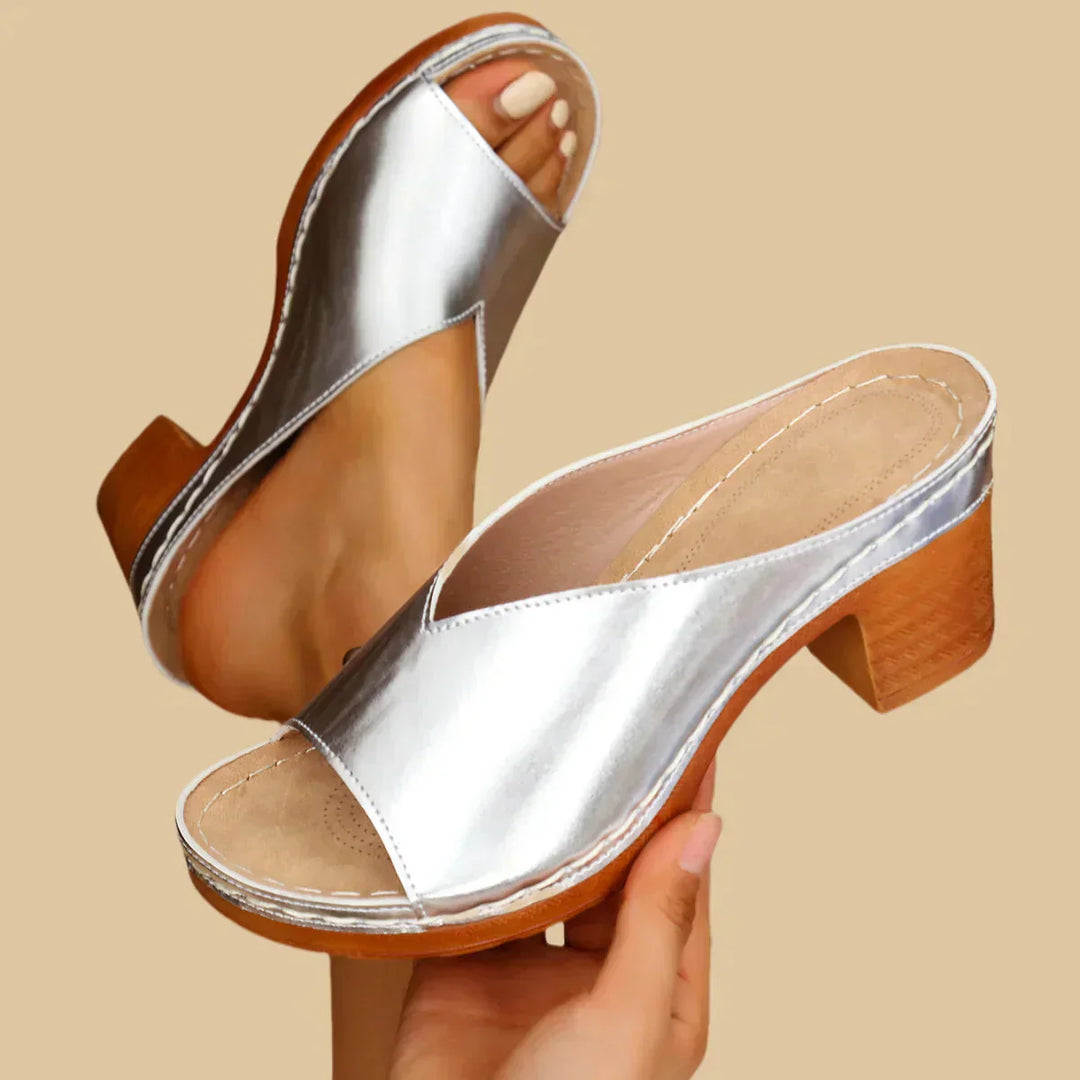 Lisa | Orthopedic Block Heel Sandal and Open Toe