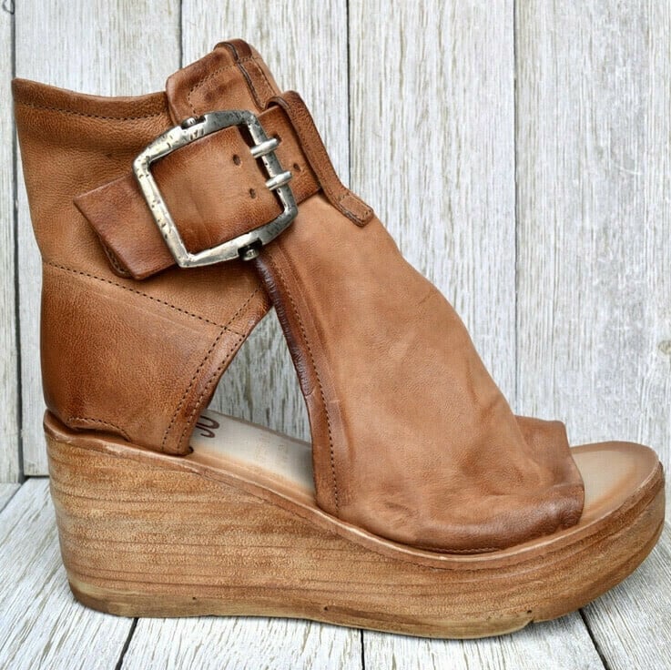 Women's Orthopedic Wedge Sandals with Ankle Buckle Strap