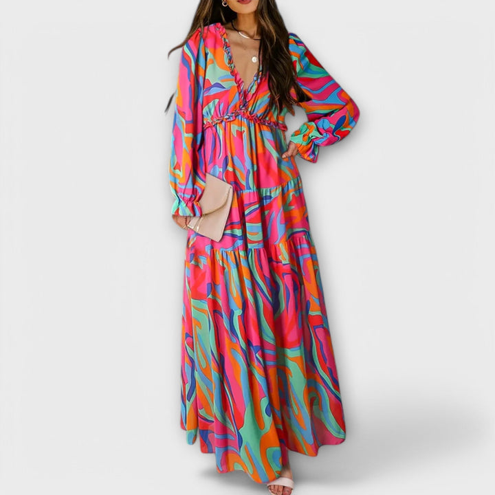 Eve | Maxi Dress with Floral Print and Long Sleeves