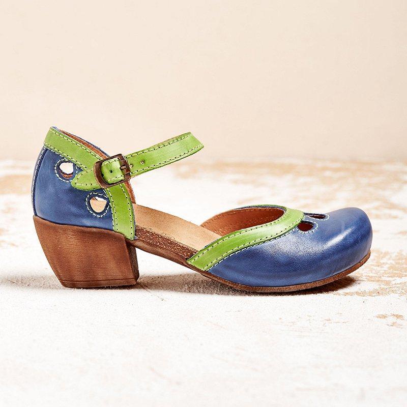 Women's Mary Jane Heels with Ankle Strap Cut Out