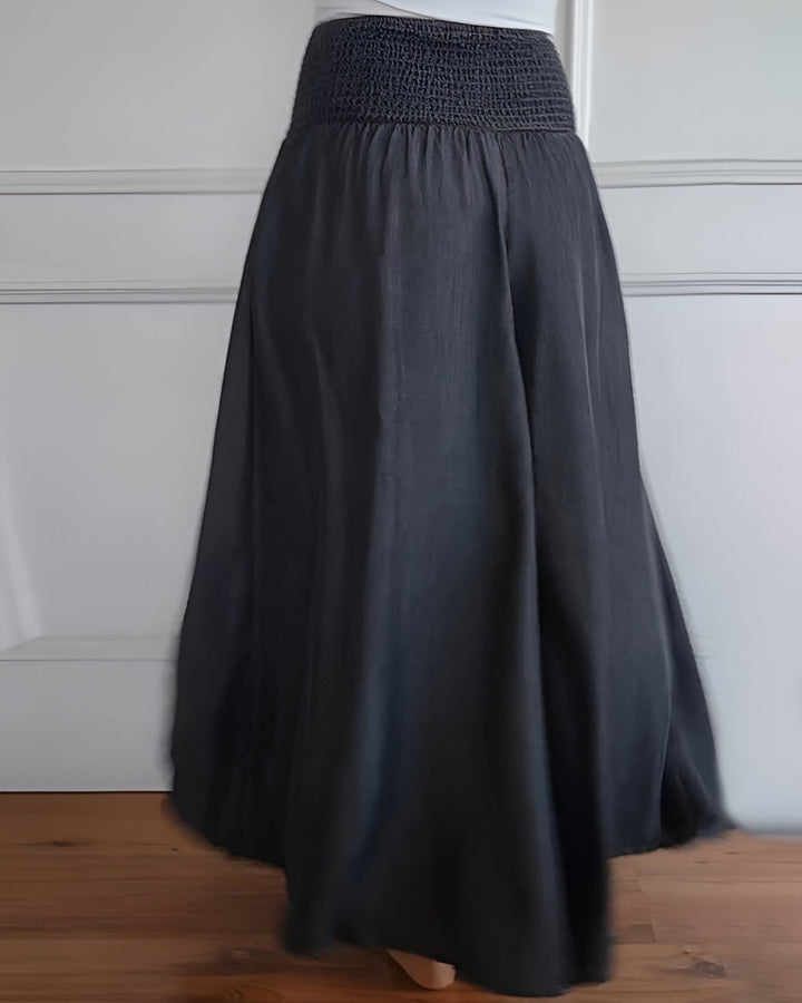 Wren | Wide Leg Trousers with Smocked Waist and Side Pockets