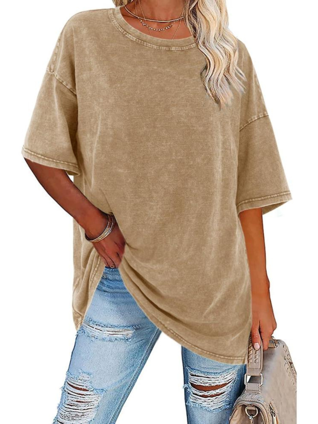 Women's Oversized T-Shirt with Washed Finish