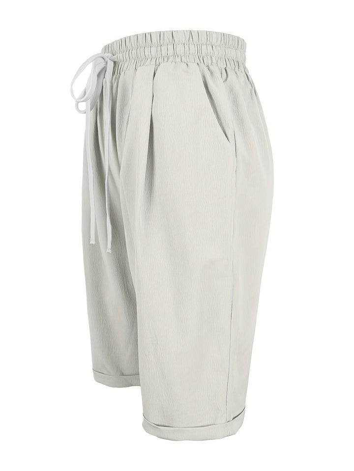 Lara | Capri Shorts with Drawstring Waist and Cuffed Hem