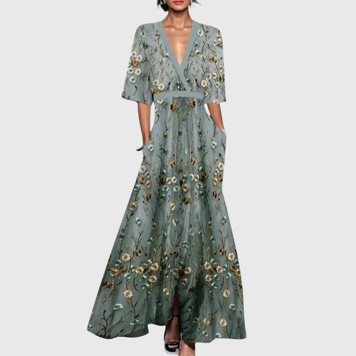 Candice | Floral Maxi Dress V-Neck Spring