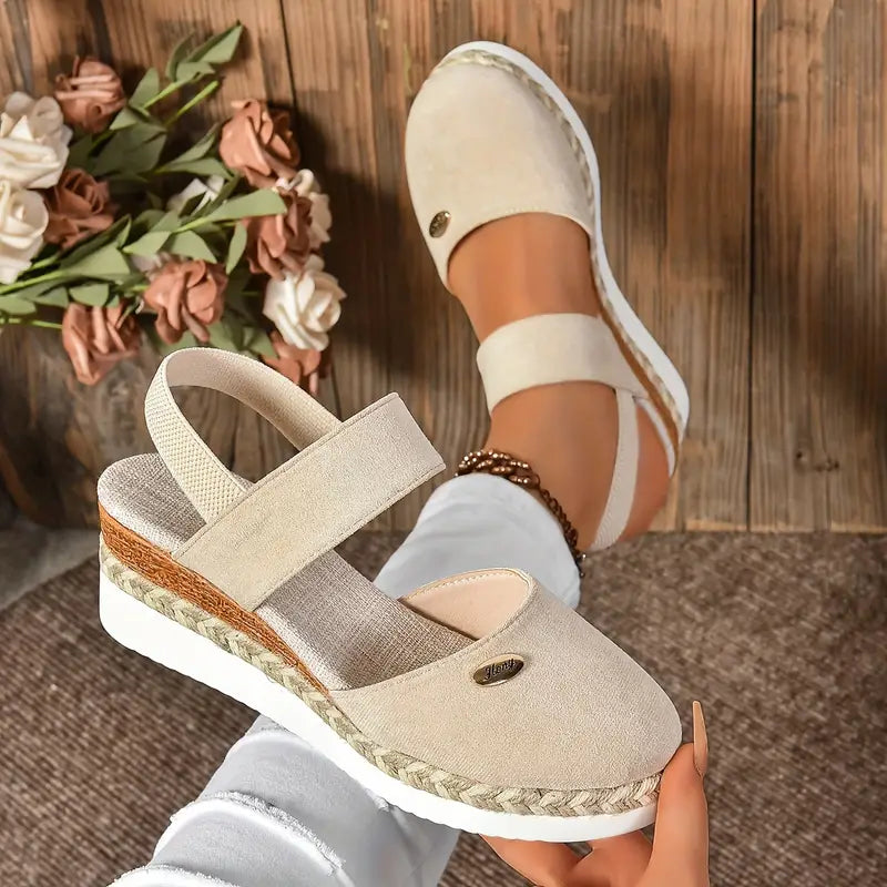 Women's Orthopedic Closed Toe Platform Sandals with Back Strap