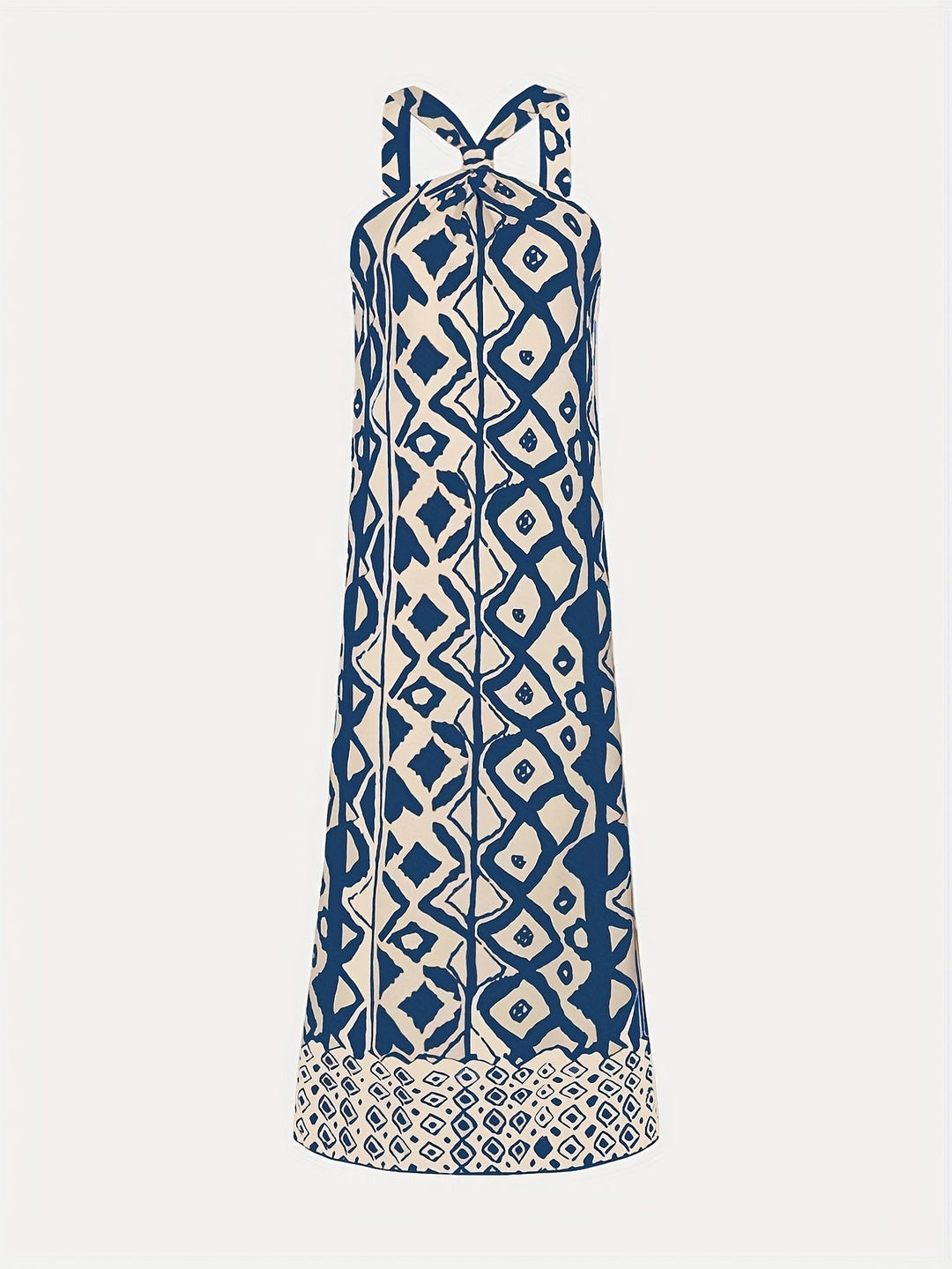 Eliza | Maxi Halter Neck Dress with Boho Print
