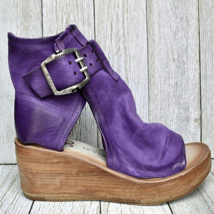 Women's Orthopedic Wedge Sandals with Ankle Buckle Strap