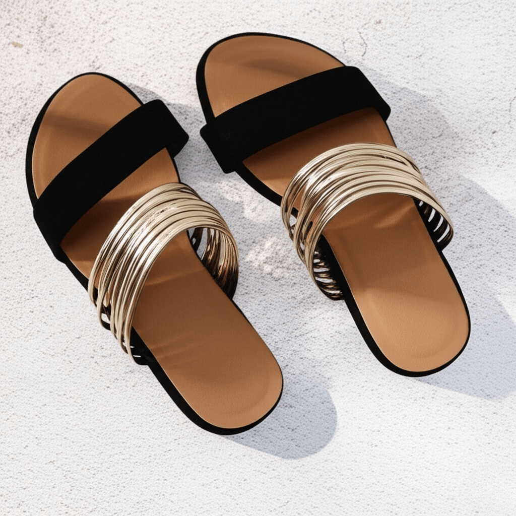 Alma | Orthopedic Slide Sandal with Multi Strap Front