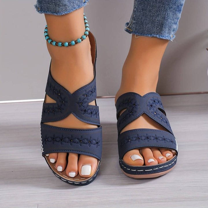 Women's Orthopedic Slip On Wedge Sandals with Cutout