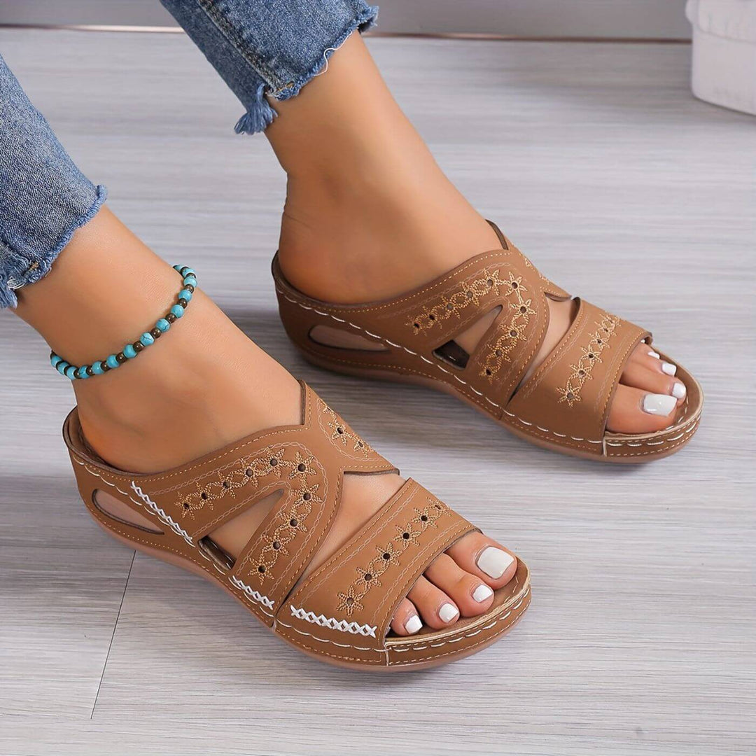 Women's Orthopedic Slip On Wedge Sandals with Cutout