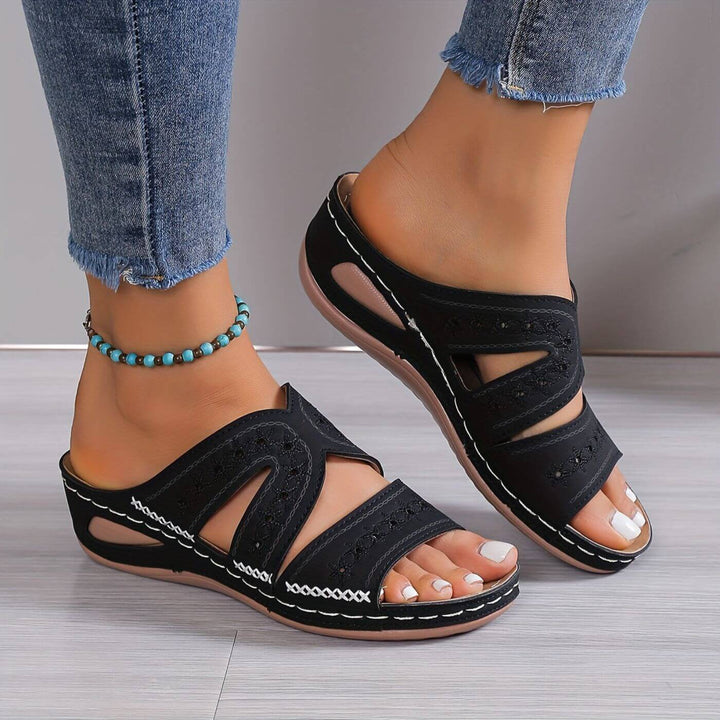 Women's Orthopedic Slip On Wedge Sandals with Cutout