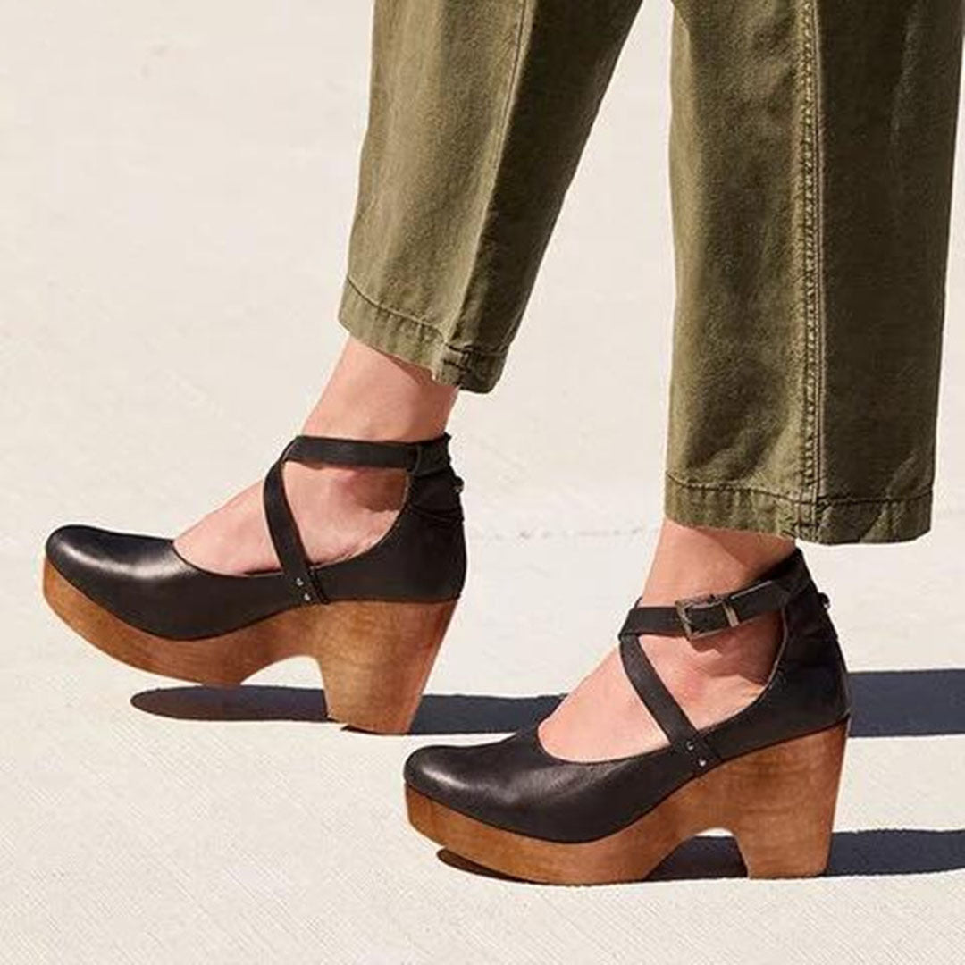 Teresa | Orthopedic Mary Jane Shoes with Wedge Heel and Ankle Strap