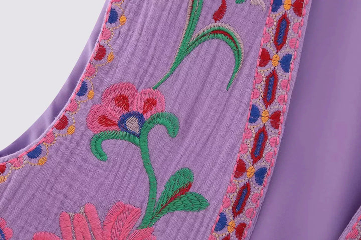 Josie | Women's Vest with Floral Embroidery and Sleeveless Cut
