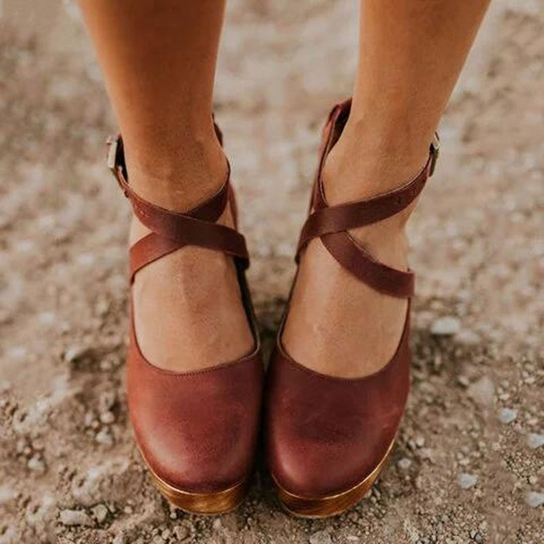 Teresa | Orthopedic Mary Jane Shoes with Wedge Heel and Ankle Strap