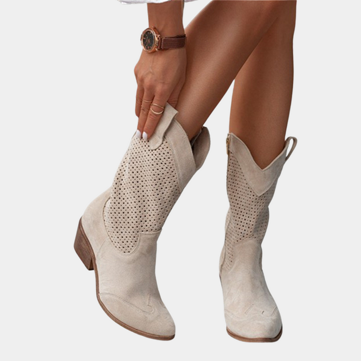 Natalie | Orthopedic Cowboy Boots with Perforated Detail