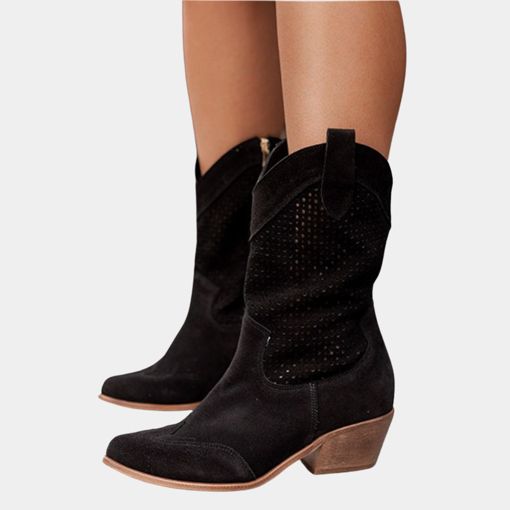 Natalie | Orthopedic Cowboy Boots with Perforated Detail