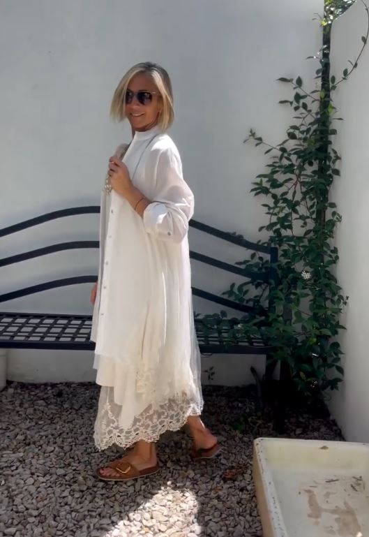 Patty | Midi Shirt Dress with Long Sleeves and Embroidered Hem