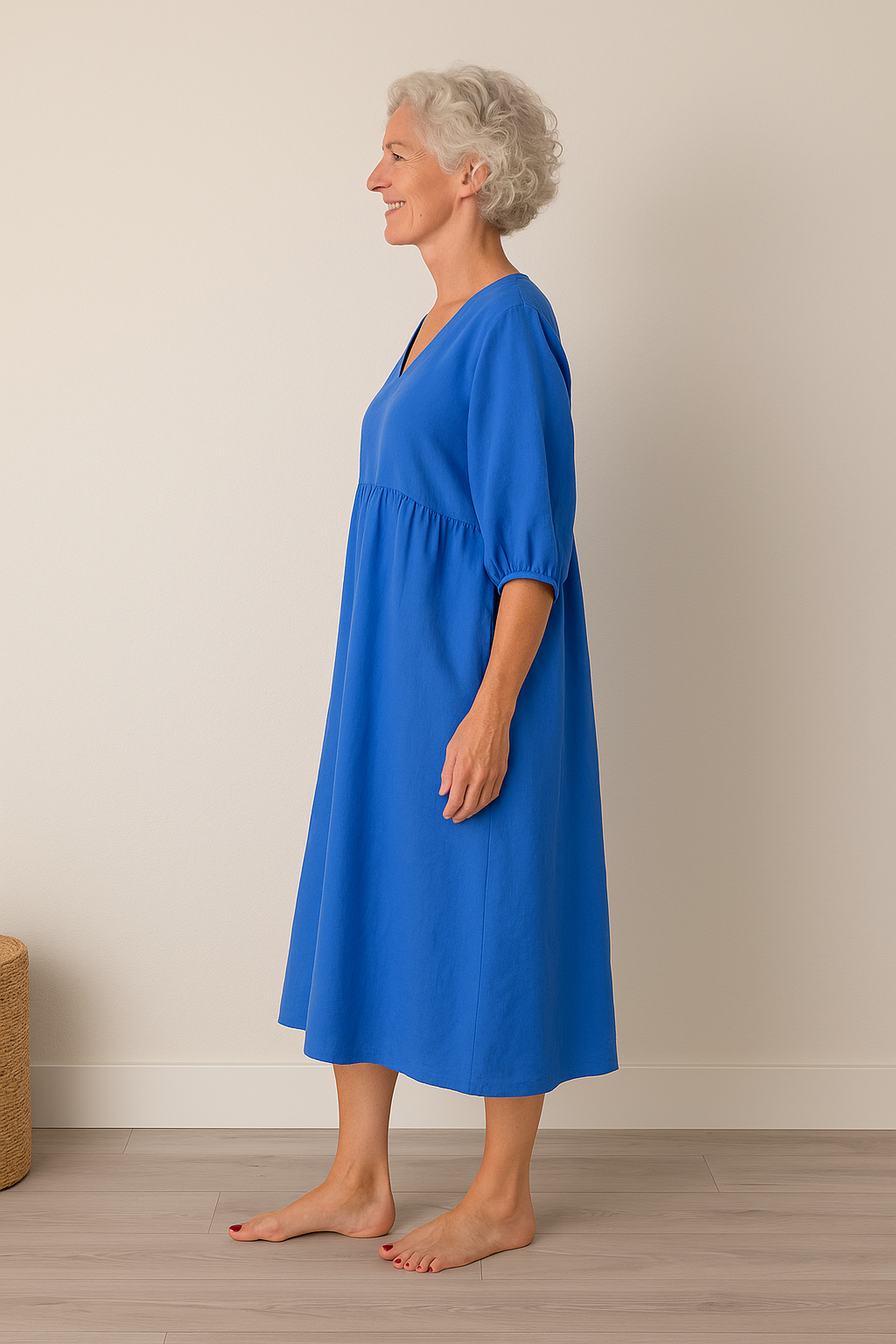Ruby | Midi Summer Dress with V-Neck and Side Pockets