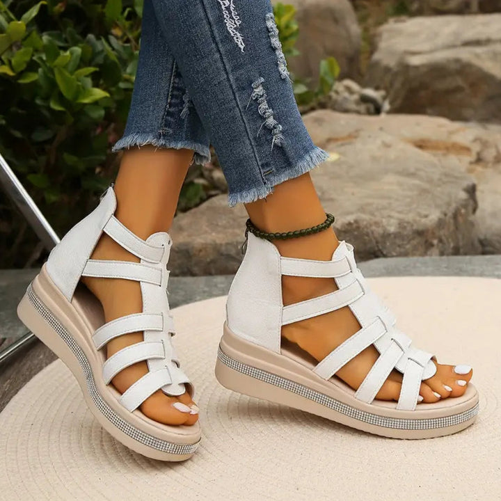Chloe | Orthopedic Wedge Sandal with Gladiator Strap