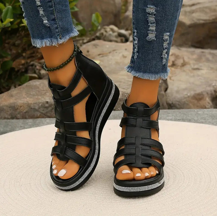 Chloe | Orthopedic Wedge Sandal with Gladiator Strap