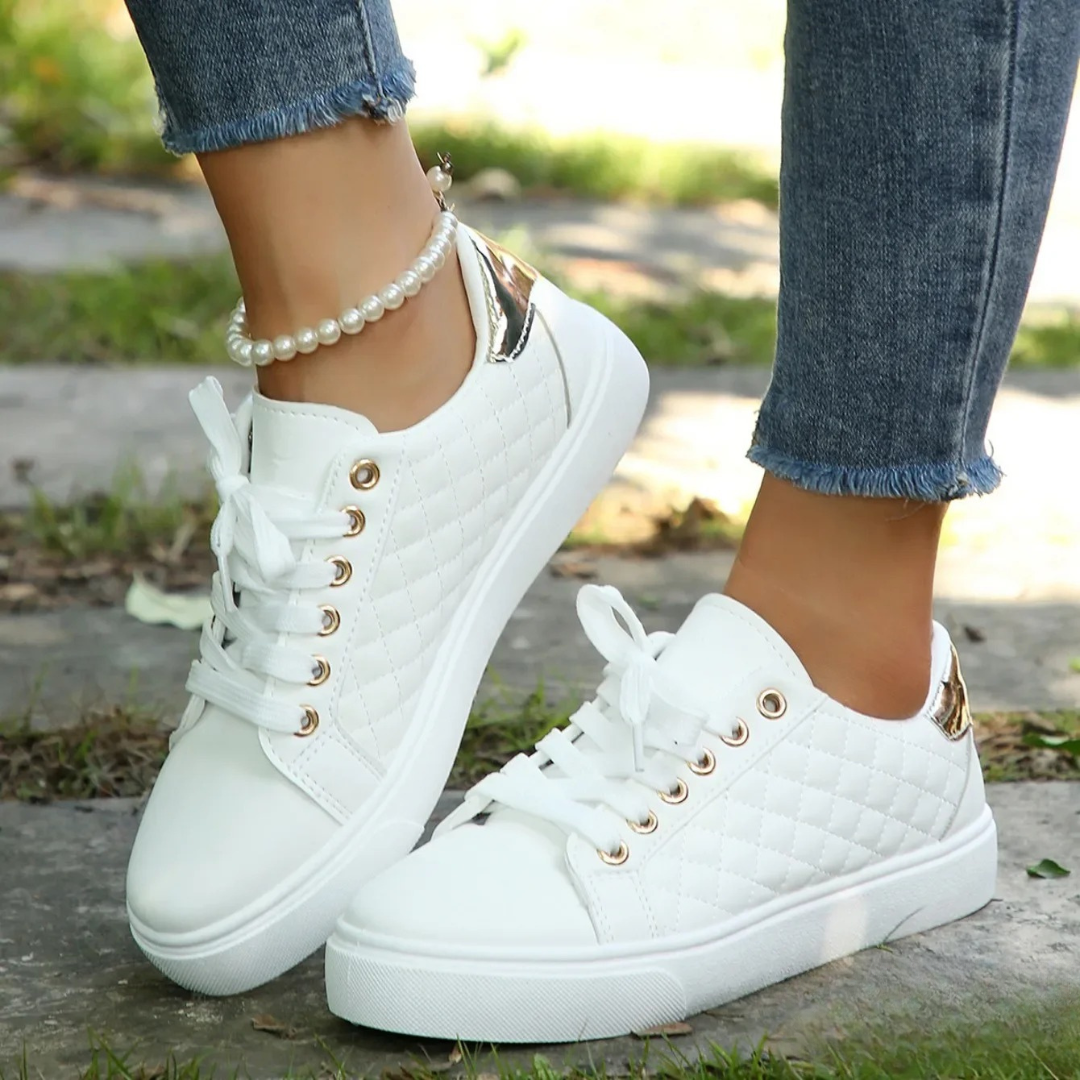 Clarice | Orthopedic Sneakers with Pearl Bead Laces