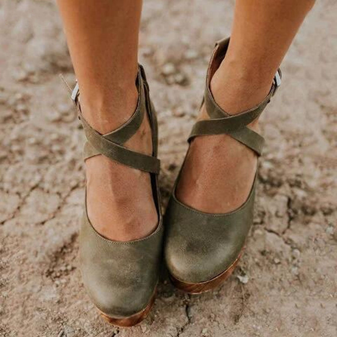 Teresa | Orthopedic Mary Jane Shoes with Wedge Heel and Ankle Strap