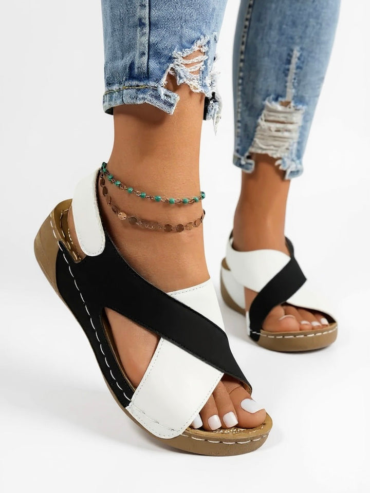 Women's Orthopedic Wedge Sandals with  Cross Strap