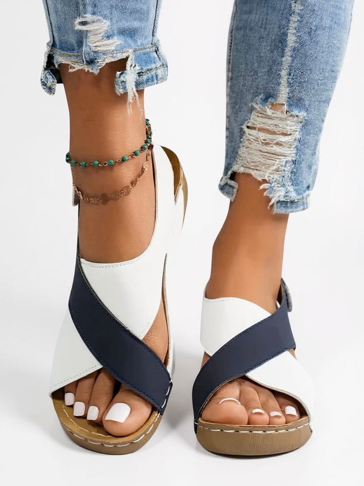 Women's Orthopedic Wedge Sandals with  Cross Strap