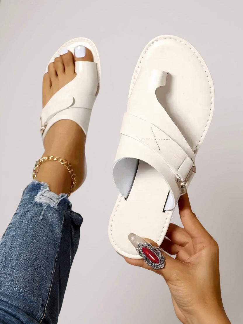 Women's Orthopedic Thong Slide Sandals with Wide Strap