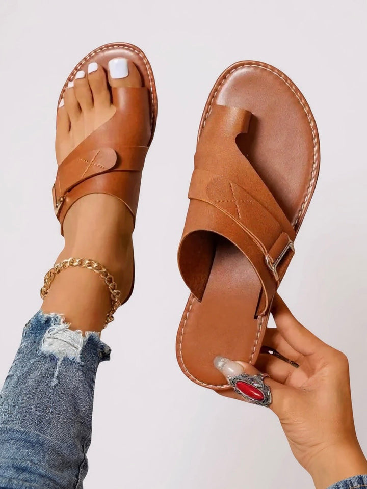 Women's Orthopedic Thong Slide Sandals with Wide Strap
