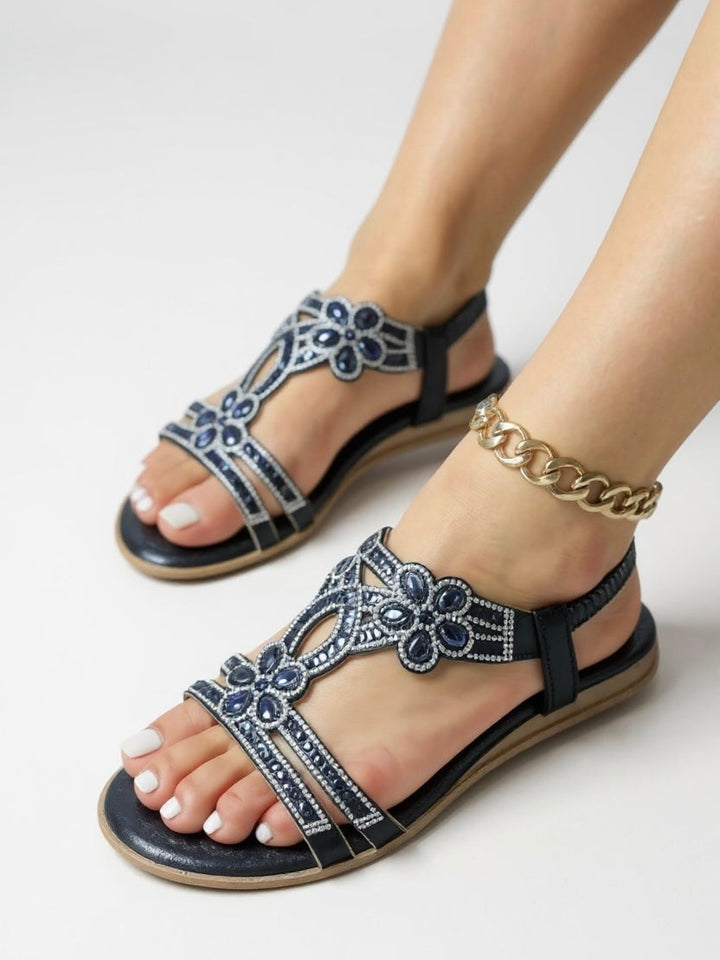 Women's Orthopedic Embellished T-Strap Sandals with Multi Strap