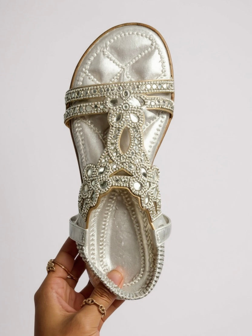 Women's Orthopedic Embellished T-Strap Sandals with Multi Strap