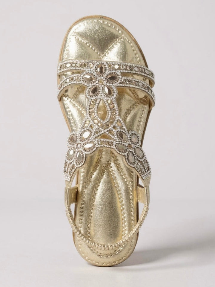 Women's Orthopedic Embellished T-Strap Sandals with Multi Strap