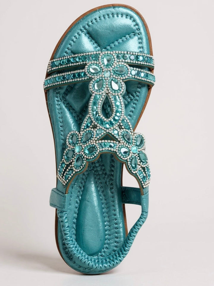 Women's Orthopedic Embellished T-Strap Sandals with Multi Strap