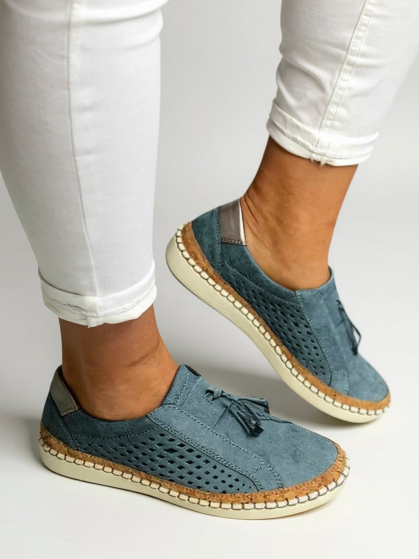 Women's Orthopedic Slip On Espadrilles with Perforated Tassel