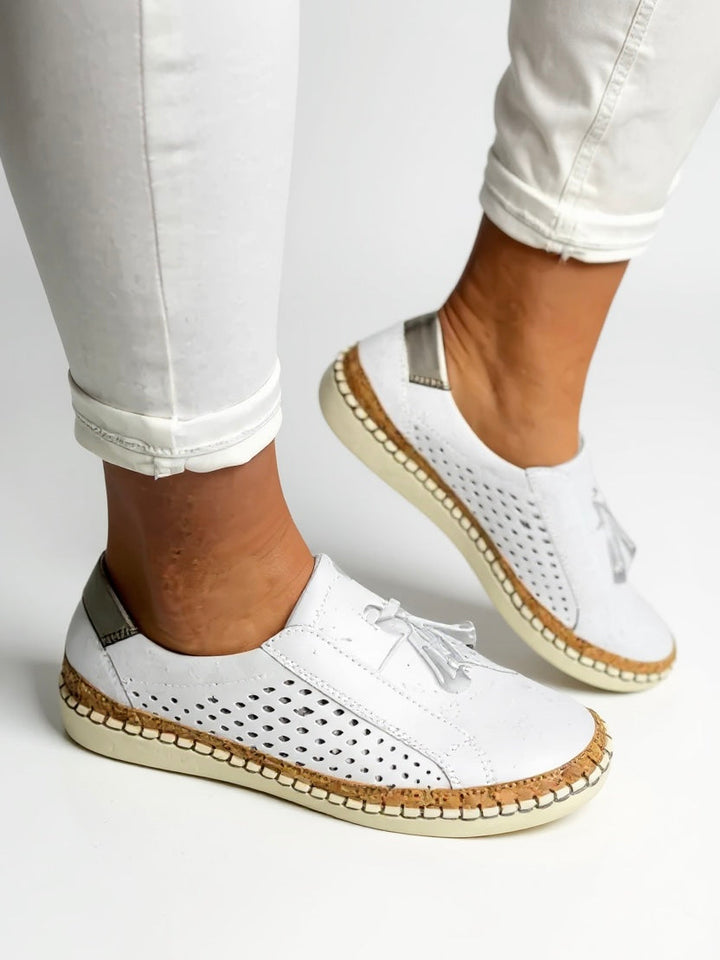 Women's Orthopedic Slip On Espadrilles with Perforated Tassel