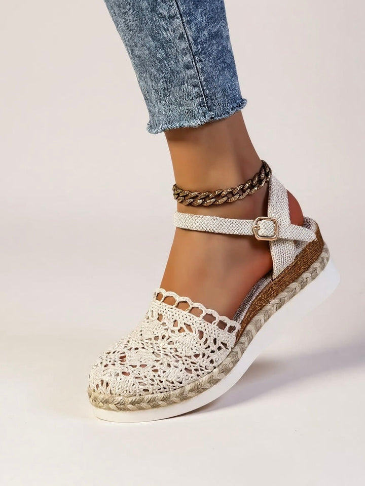 Women's Orthopedic Closed Toe Espadrille Sandals with Ankle Strap