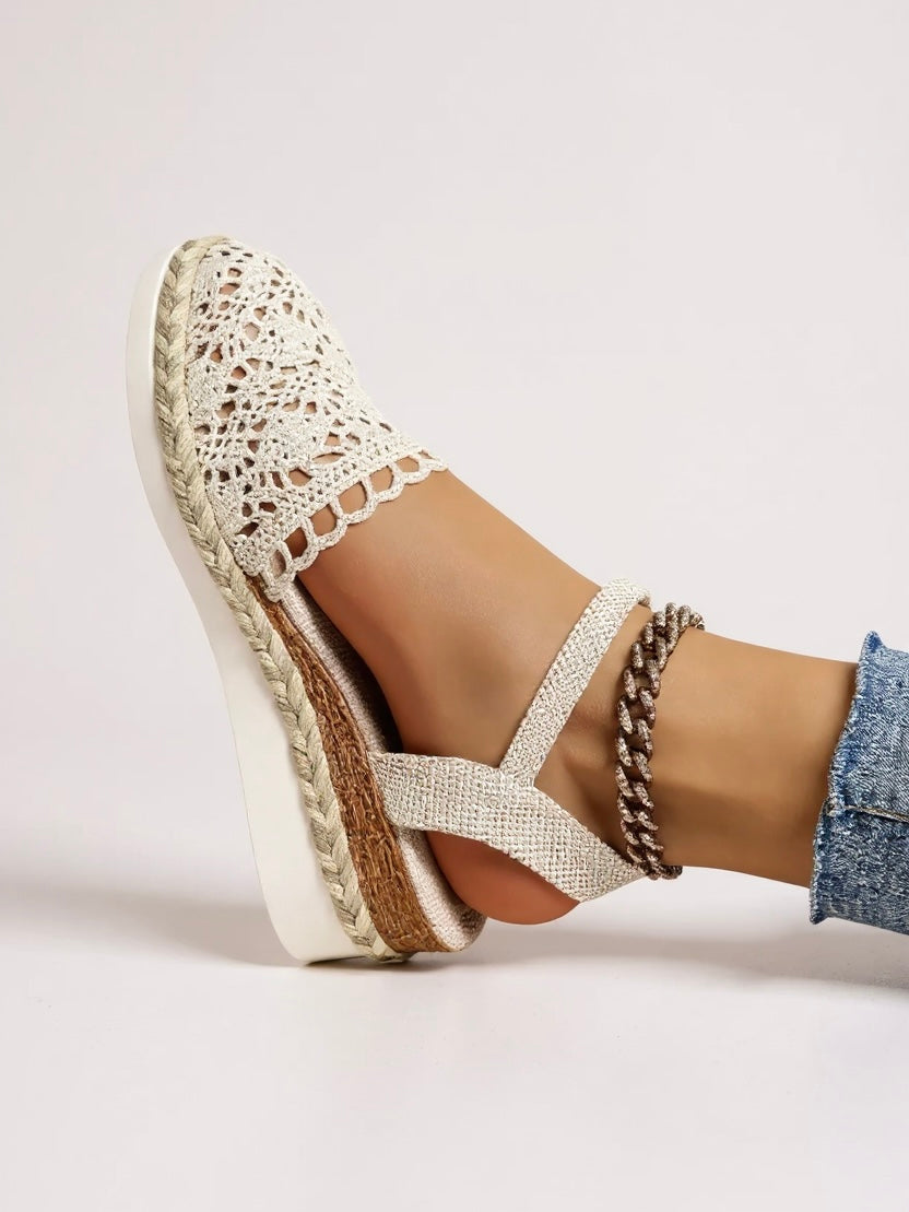 Women's Orthopedic Closed Toe Espadrille Sandals with Ankle Strap
