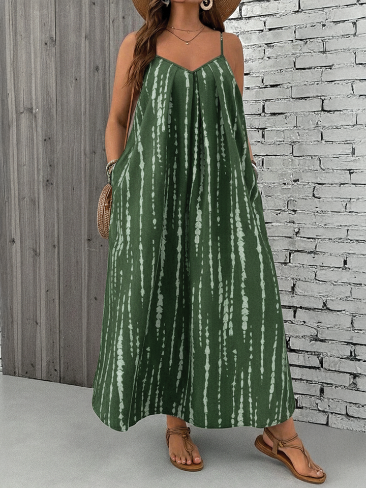 Paisley | Maxi Summer Dress with Tropical Print and Sleeveless Bodice