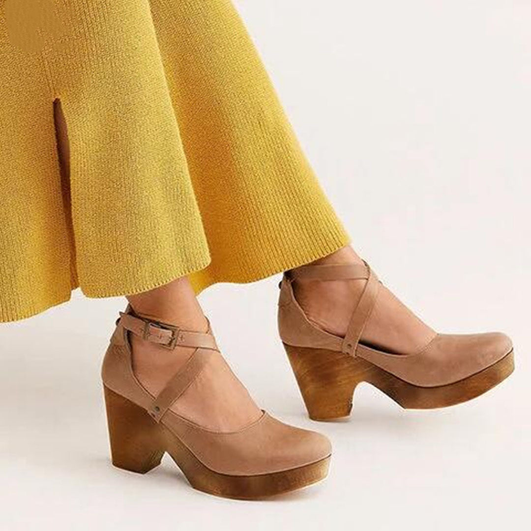 Teresa | Orthopedic Mary Jane Shoes with Wedge Heel and Ankle Strap