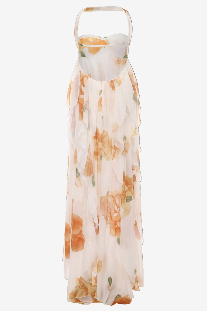 Vivienne | Wedding Guest White Maxi Dress Halter