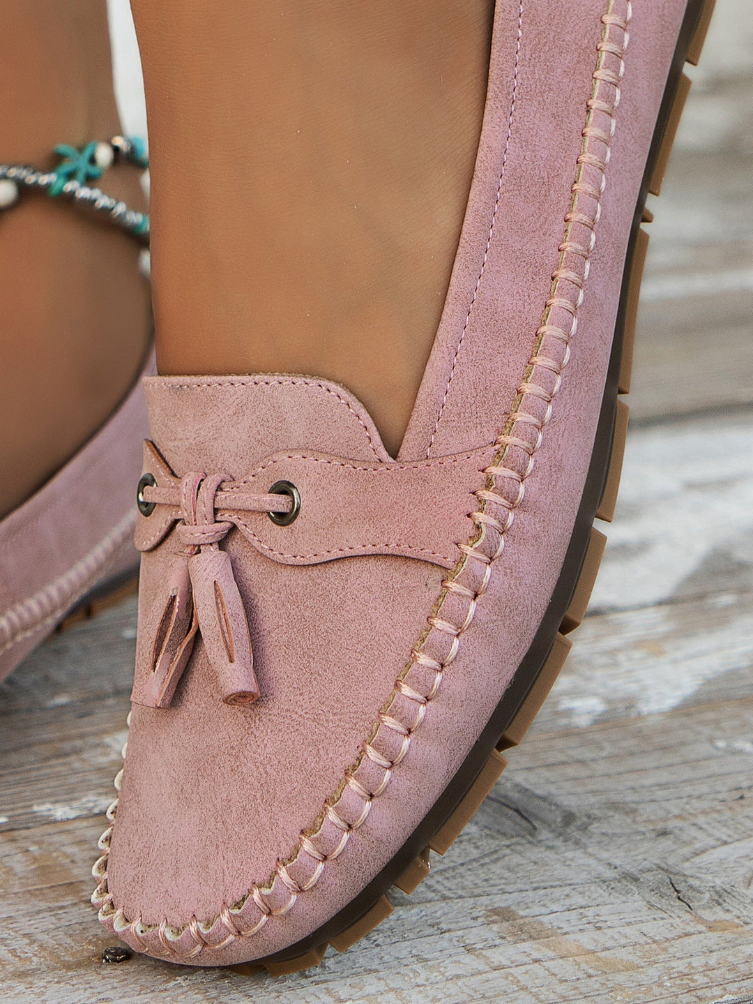 Women's Orthopedic Moccasin Loafers with Tassel