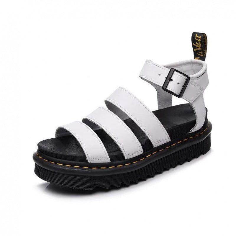 Women's Orthopedic Chunky Platform Sandals with Ankle Buckle