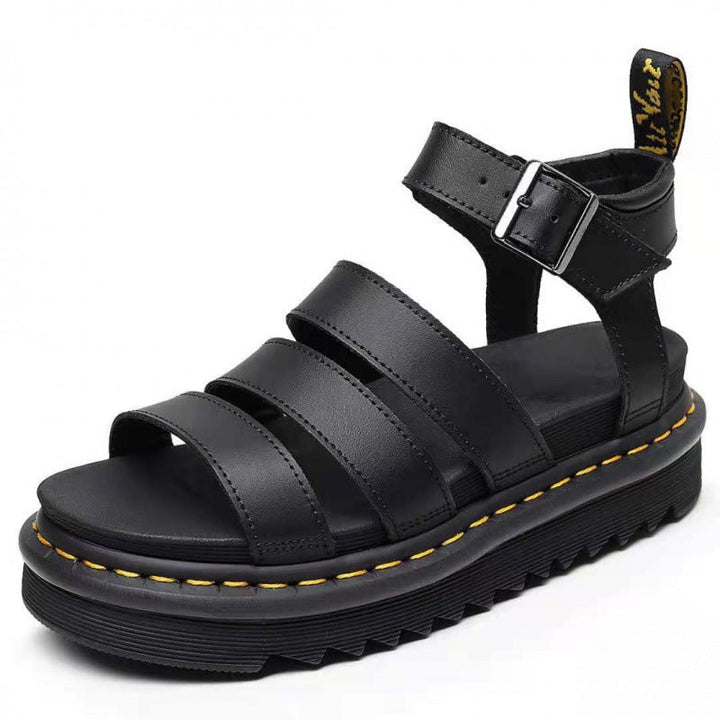 Women's Orthopedic Chunky Platform Sandals with Ankle Buckle