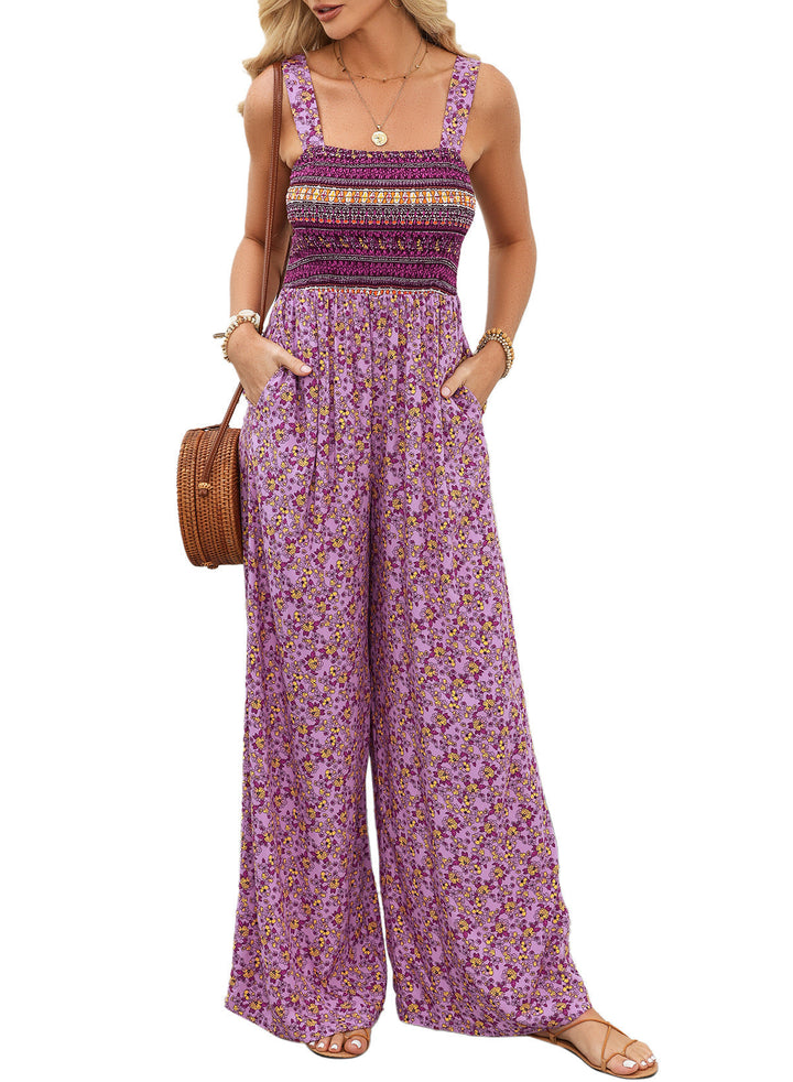 Florence | Maxi Jumpsuit with Floral Print and Wide Leg