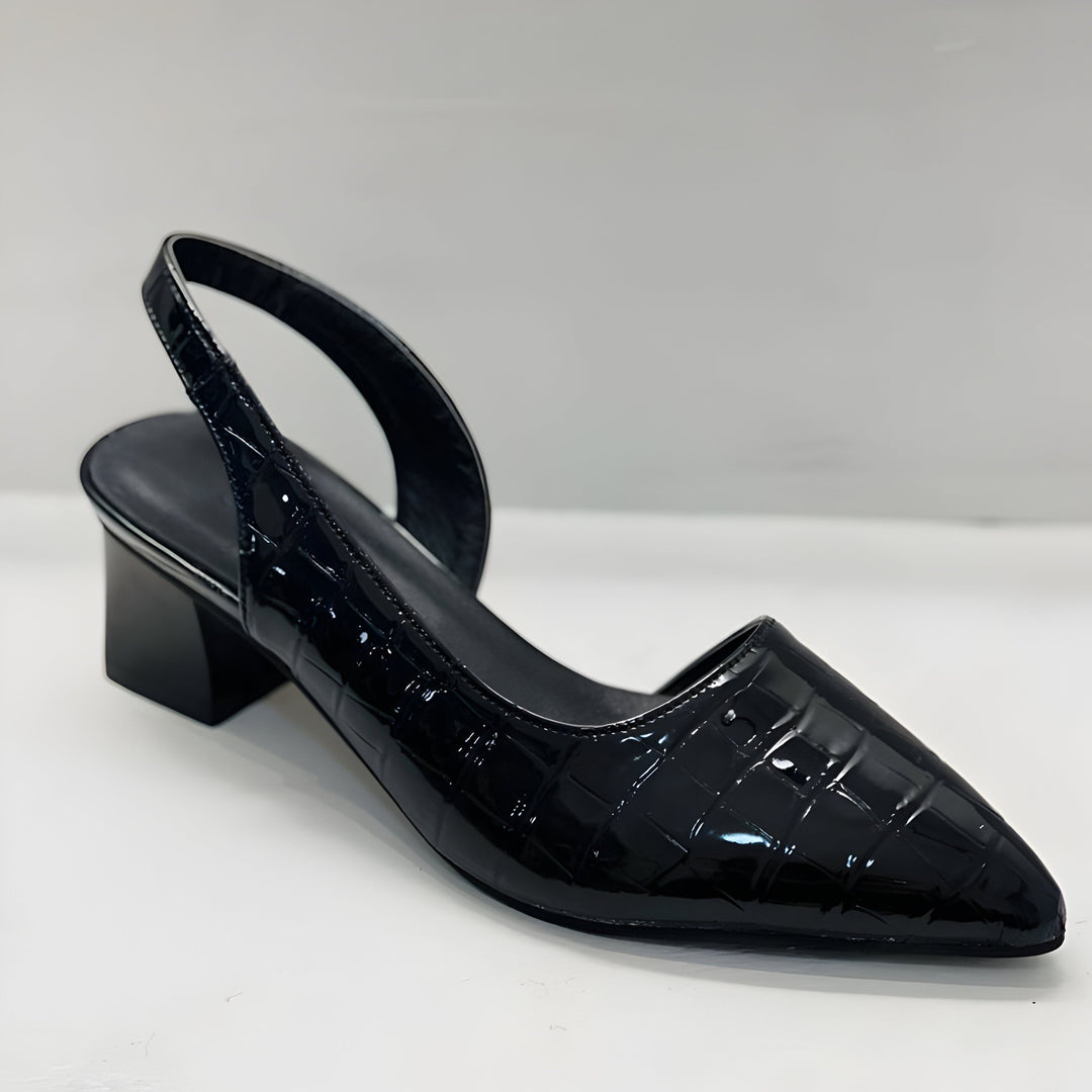 Women's Slingback Sandals with Low Heel and Pointed-Toe