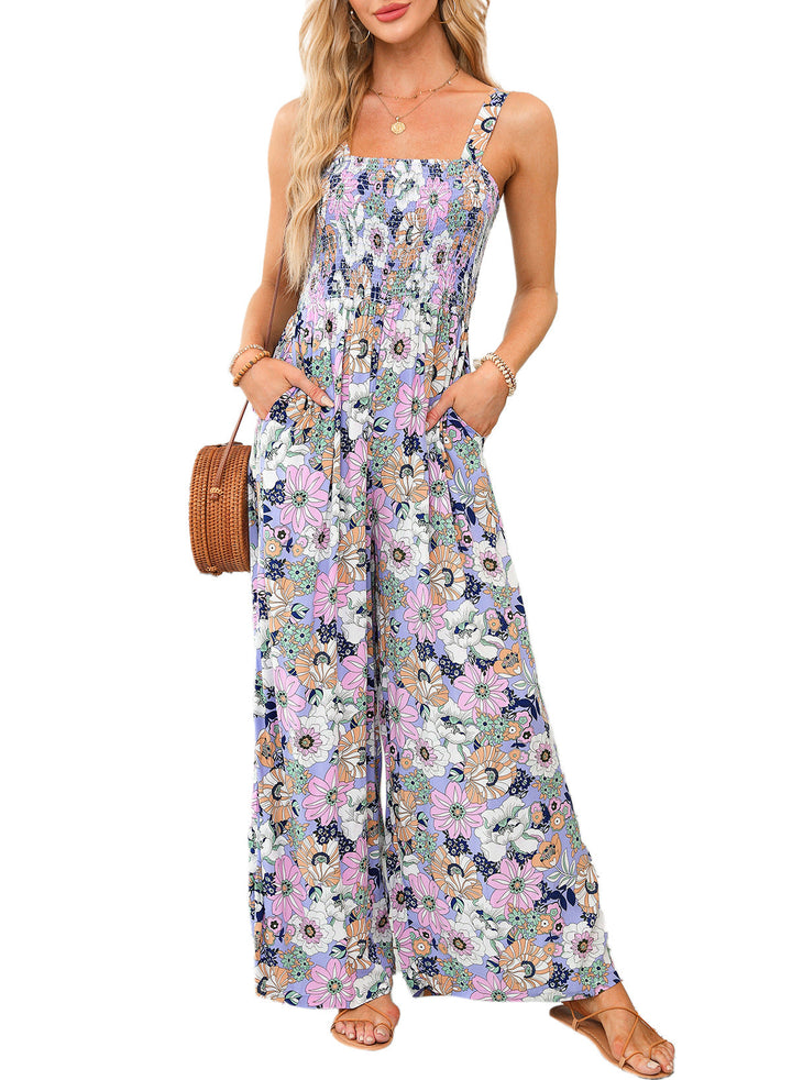 Florence | Maxi Jumpsuit with Floral Print and Wide Leg