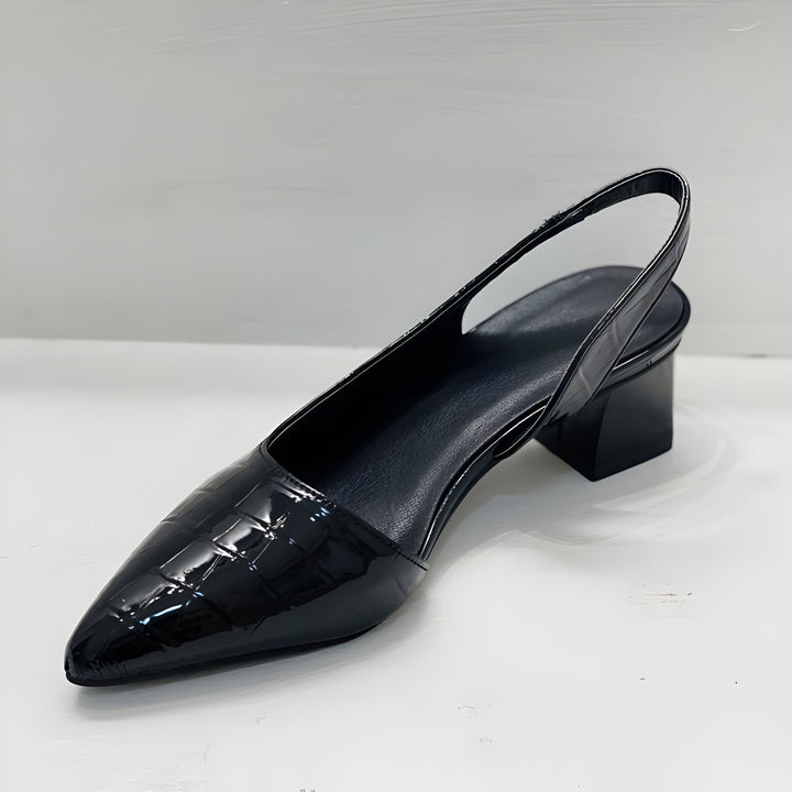 Women's Slingback Sandals with Low Heel and Pointed-Toe