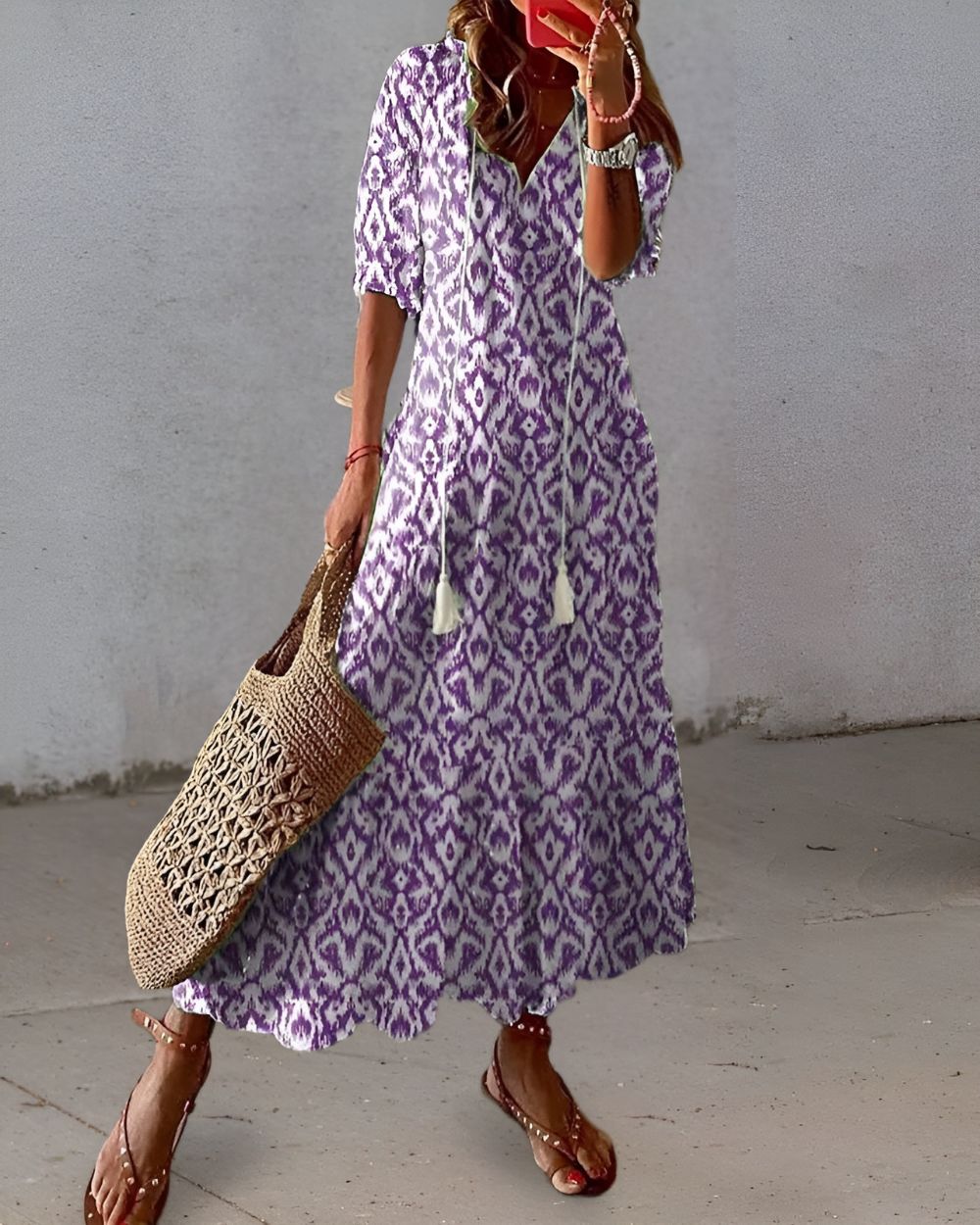 Fiona | Maxi Summer Dress with Boho Print